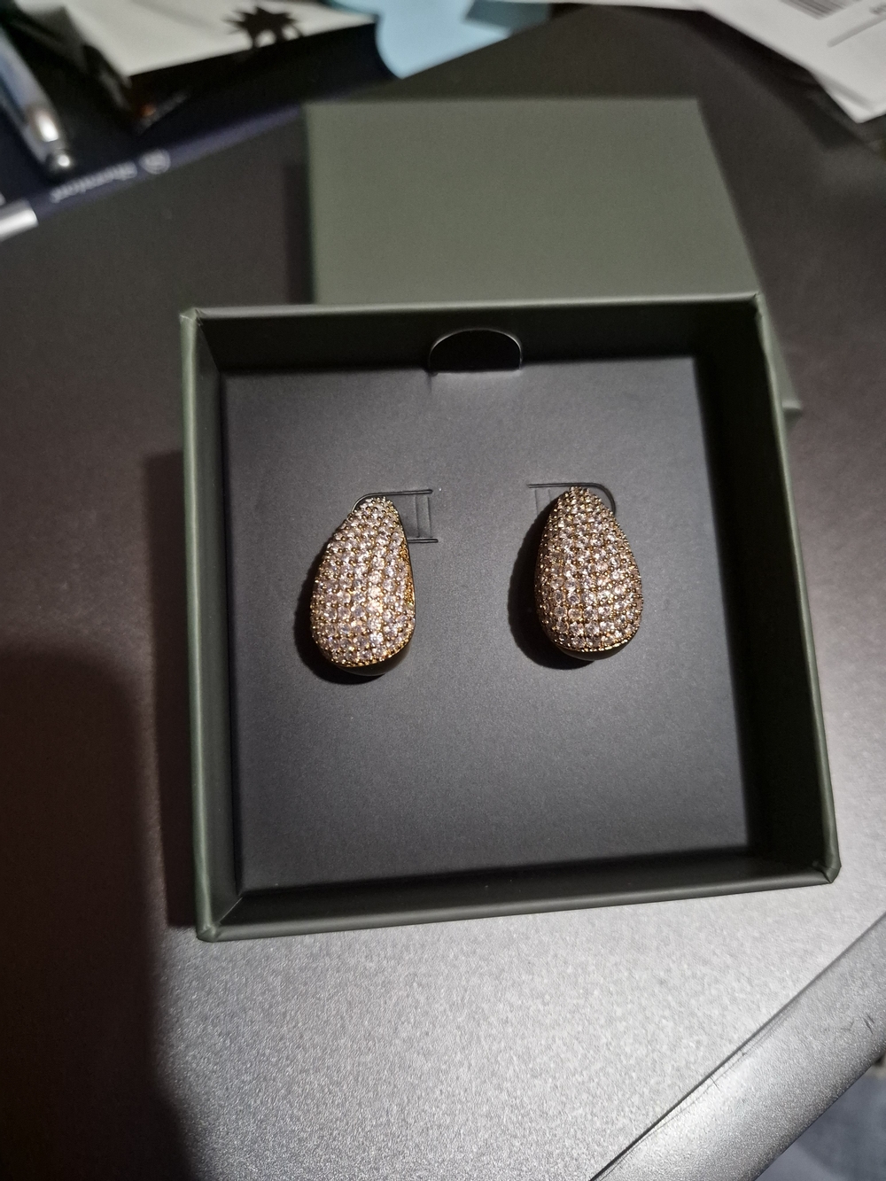 Jewels By Suniana Teardrop Stud Earrings 14k Gold Plated